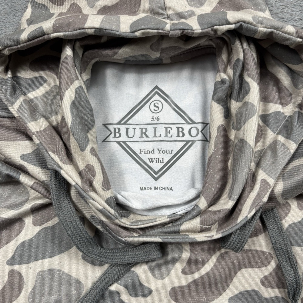 Burlebo Youth Performance Hoodie Small (5/6) White Camo - Picture 4 of 7